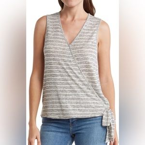 Bobeau sleeveless faux wrap top. Size M